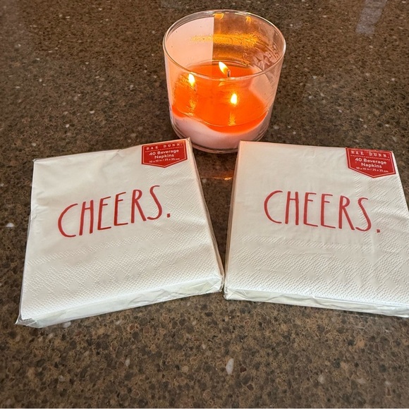 NEW SET of 2 Packs of 40 count Rae Dunn CHEERS Beverage Napkins (80 Total) - Picture 3 of 6